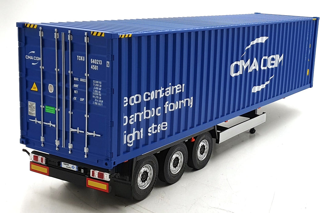 Solido 1/24 Scale S2400507 - 2023 Container Trailer - Blue