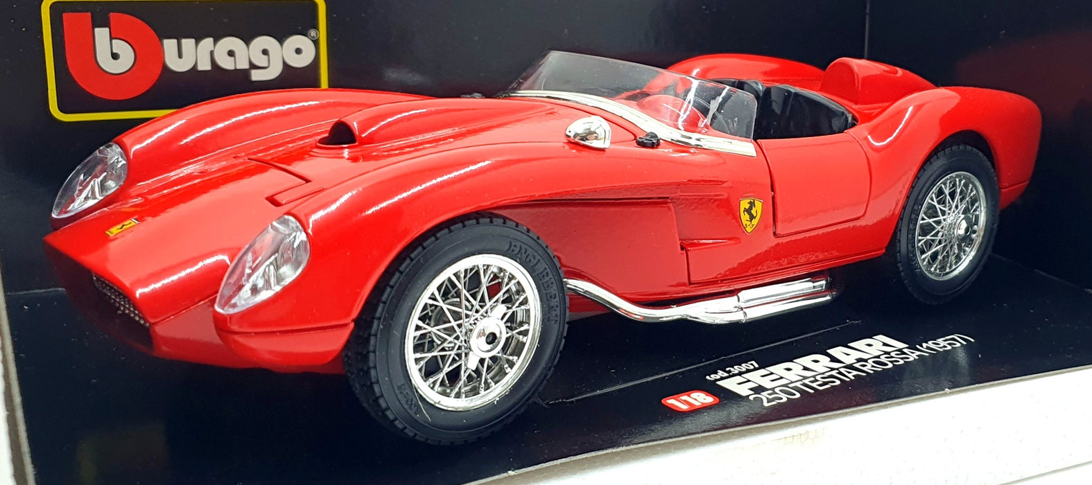 Burago 1/18 Scale Diecast 3007 - 1957 Ferrari 250 Testa Rossa - Red