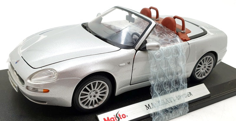 Maisto 1/18 Scale Diecast 31667 - Maserati Spyder - Silver