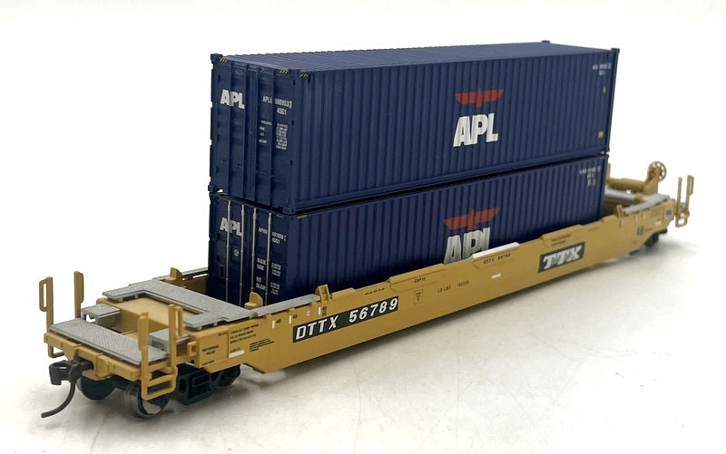 Athearn HO (1/87) Scale 72562 TTX Husky Stack Well Car w/2 Containers DTTX56789