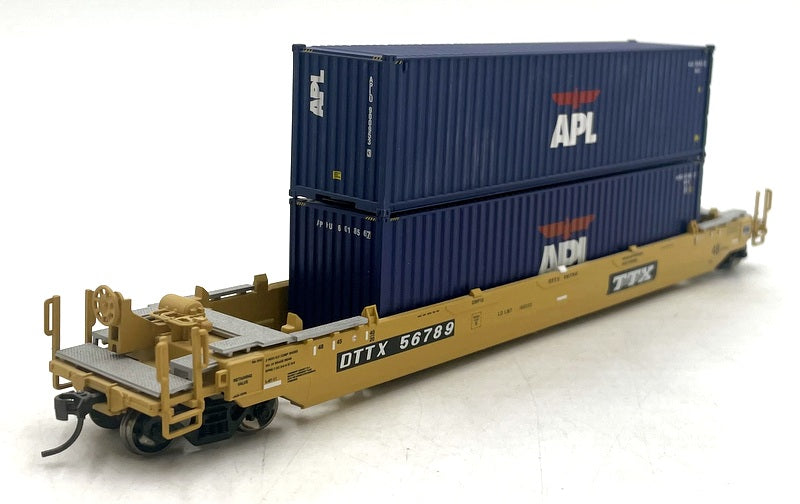 Athearn HO (1/87) Scale 72562 TTX Husky Stack Well Car w/2 Containers DTTX56789