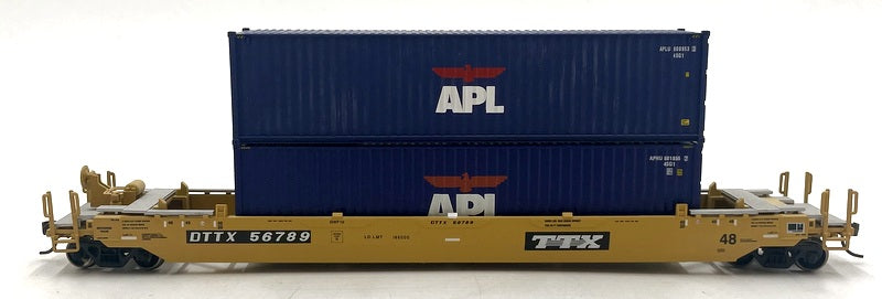 Athearn HO (1/87) Scale 72562 TTX Husky Stack Well Car w/2 Containers DTTX56789