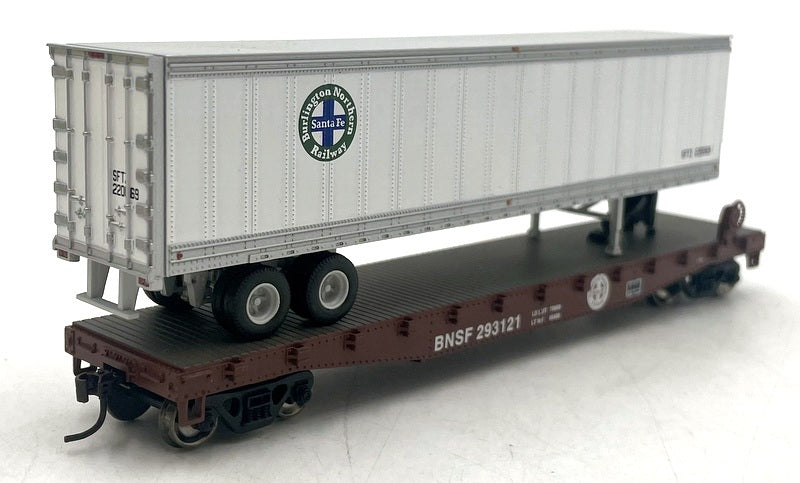 Athearn HO (1/87) Scale 92096 - BNSF '50 Flat with 45' Trailer - BN Railway