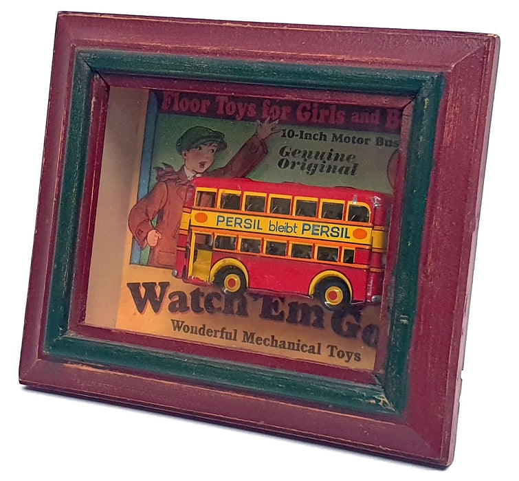 Vandor VR01 - Double Deck Bus In Box Frame With Vintage Ad Backdrop