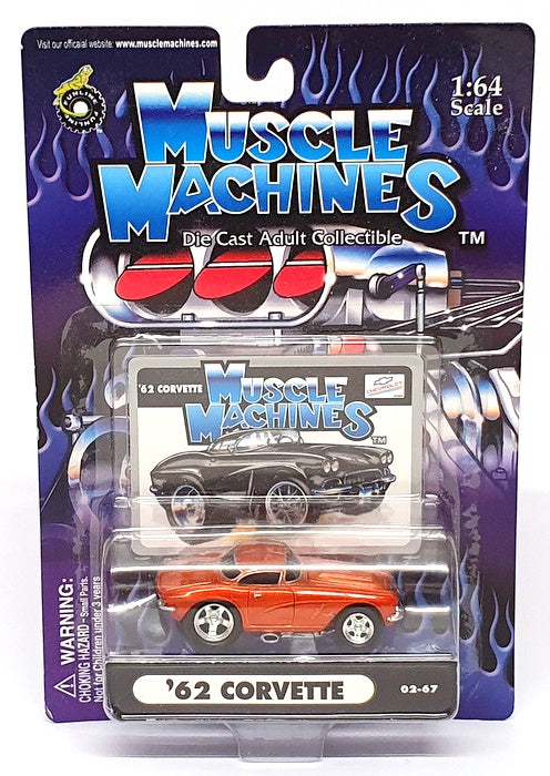 Muscle Machines 1/64 Scale 71151 02-67 - 1962 Chevrolet Corvette Met. Lt. Copper