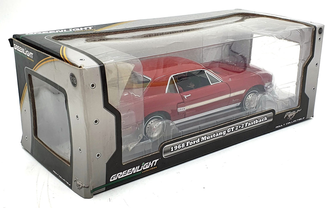 Greenlight 1/18 Scale 12820 - 1968 Ford Mustang GT 2+2 Fastback - Red