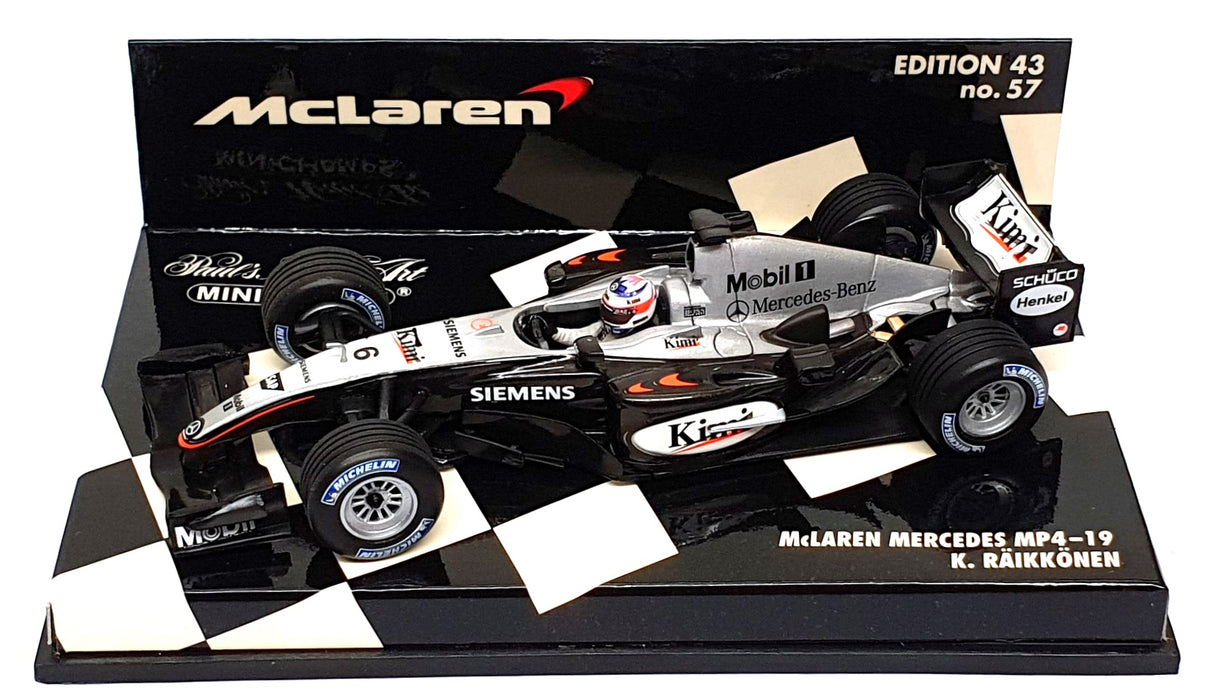 Minichamps 1/43 Scale 530 044306 - F1 McLaren Mercedes MP4-19 K. Raikkonen