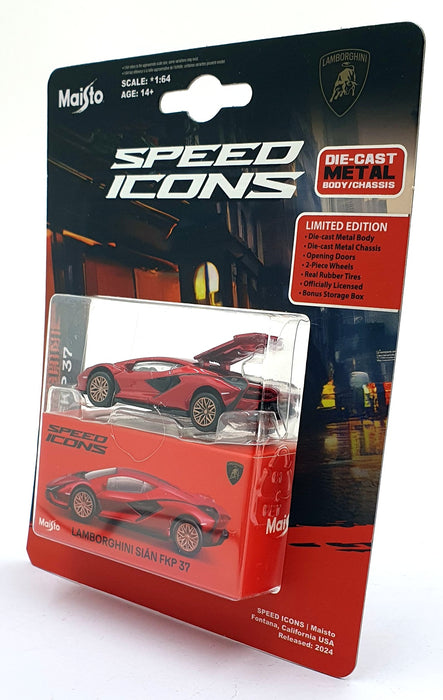 Maisto 1/64 Scale 15700 - Speed Icons Lamborghini Sian FKP 37 - Met. Red