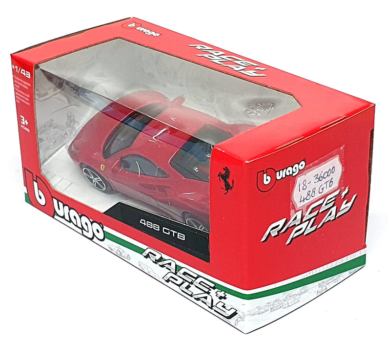Burago 1/43 Scale Diecast 18-36000 - Ferrari 488 GTB - Red