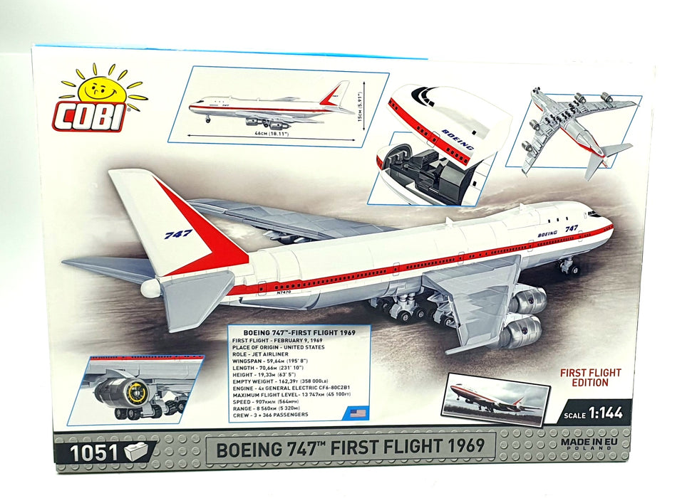 Cobi Bricks 1/144 Scale 26609 - 1969 Boeing 747 First Flight Aircraft - USA