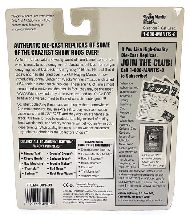 Johnny Lightning 1/64 Scale 301-03 Wacky Winners Root Beer Wagon Green