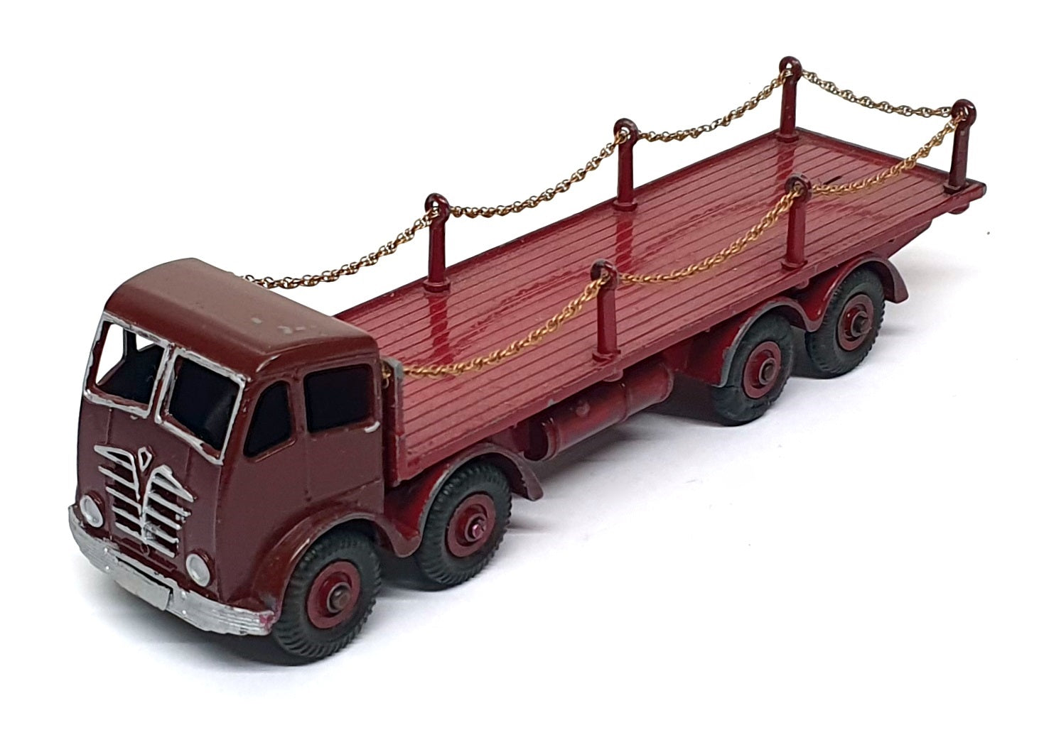 Dinky Toys 505 - Foden Flat Truck With Chains - Maroon