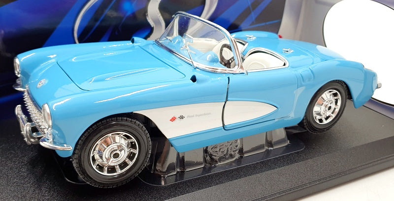 Maisto 1/18 Scale Diecast 31139 - 1957 Chevrolet Corvette - Blue/White