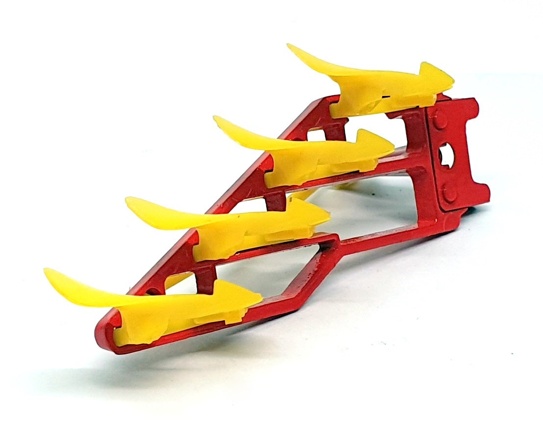Corgi Toys Appx 9cm Long Model 56 - Four Furrow Plow - Yellow/Red