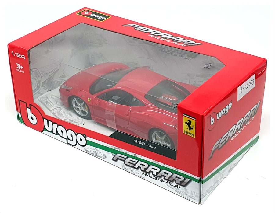 Burago 1/24 Scale Diecast 18-26003 - Ferrari 458 Italia - Red