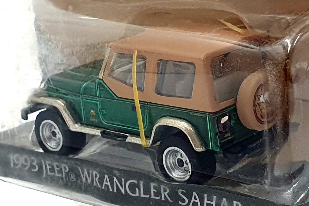 Greenlight 1/64 Scale 29815 -1993 Jeep Wrangler Sahara - Met. Green/Tan