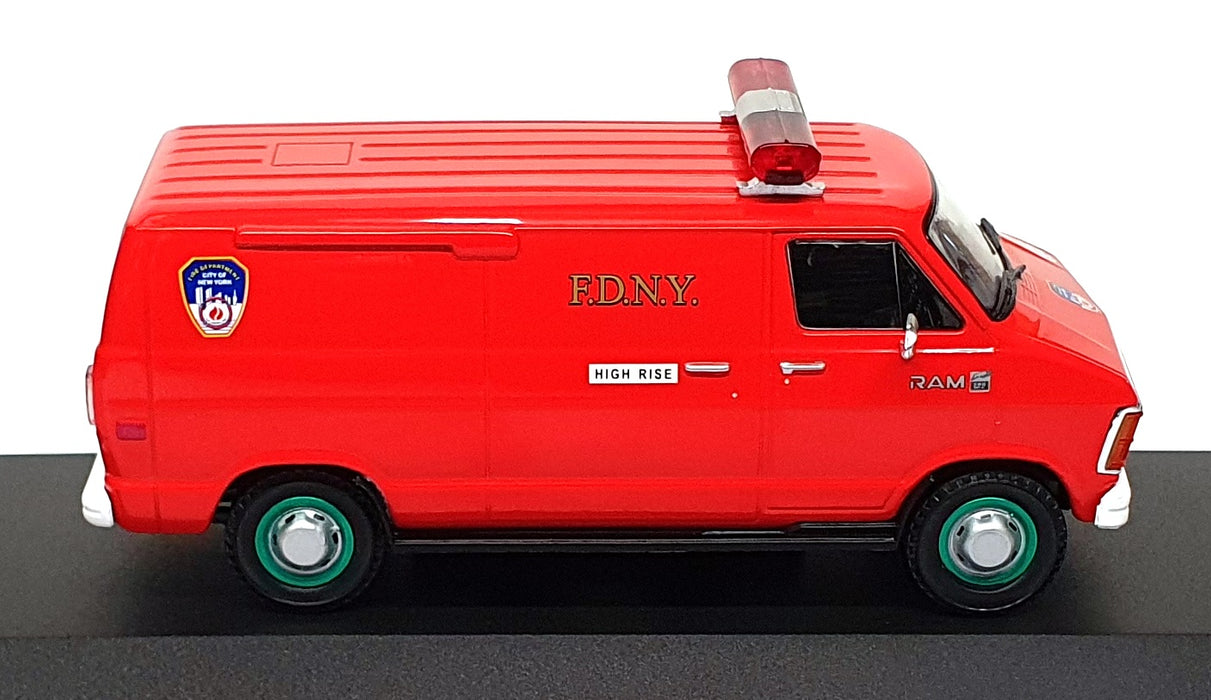 Greenlight 1/43 Scale 86578 - 1983 Dodge RAM B250 Van F.D.N.Y. - Red CHASE