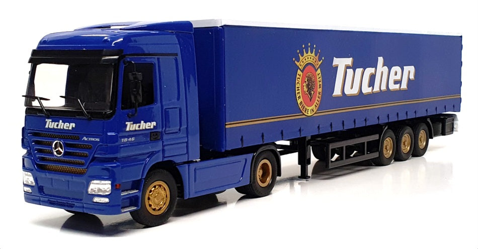 NZG 1/50 Scale 555/04 - Mercedes Benz Truck & Trailer (Tucher) Blue