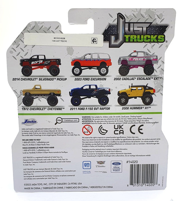 Jada Just Trucks 1/64 Scale 14020 - 2002 Cadillac Escalade EXT - Silver/Pink