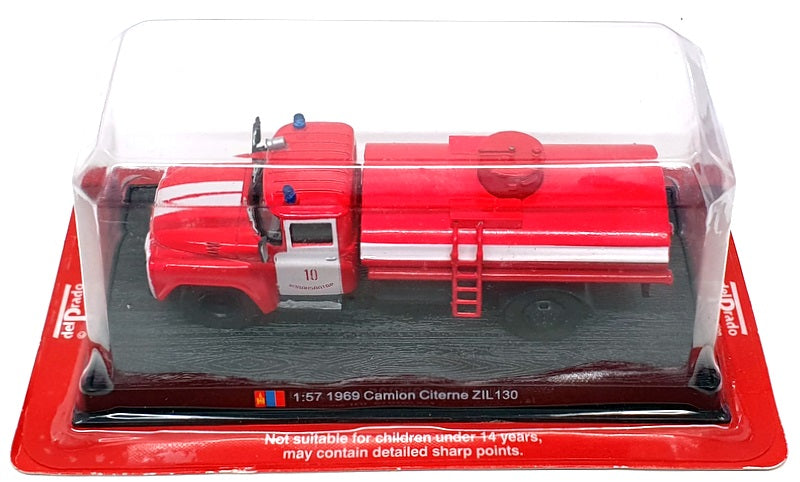 Del Prado 1/57 Scale FEN35 - 1969 ZIL 130 Camion Citerne Fire Truck - Red/White