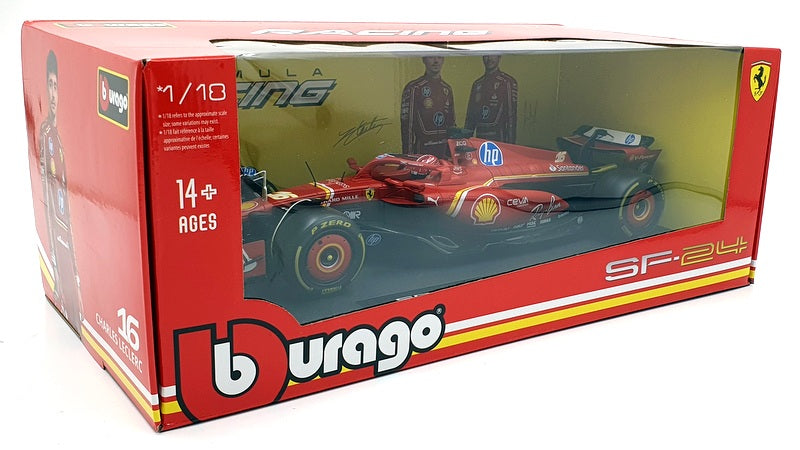 Burago 1/18 Scale Diecast 18-16815 - Ferrari SF-24 F1 C.Leclerc #16
