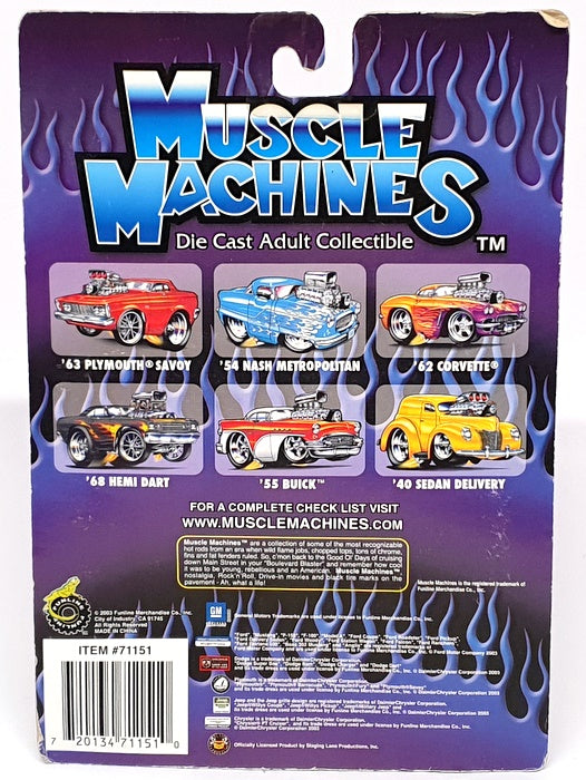 Muscle Machines 1/64 Scale 71151 03-25 - 1969 Chevrolet Camaro - Red/White