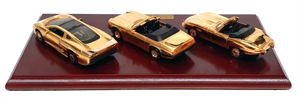 Maisto 1/38 Scale 3 Car Set 3JAGG - Jaguar E-Type XJS & XJ220 - 22ct Gold Plated