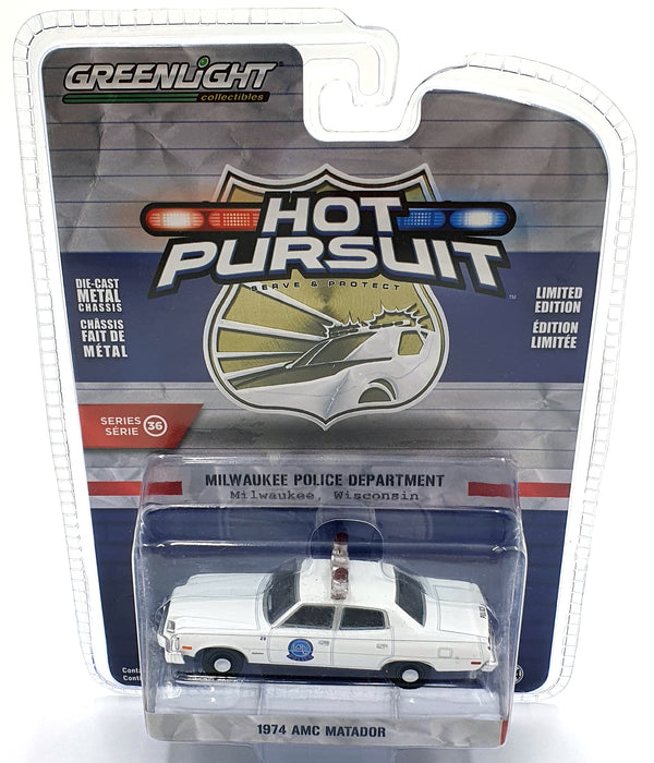 Greenlight 1/64 Scale 42930-A - 1974 AMC Matador Milwaukee Police Department