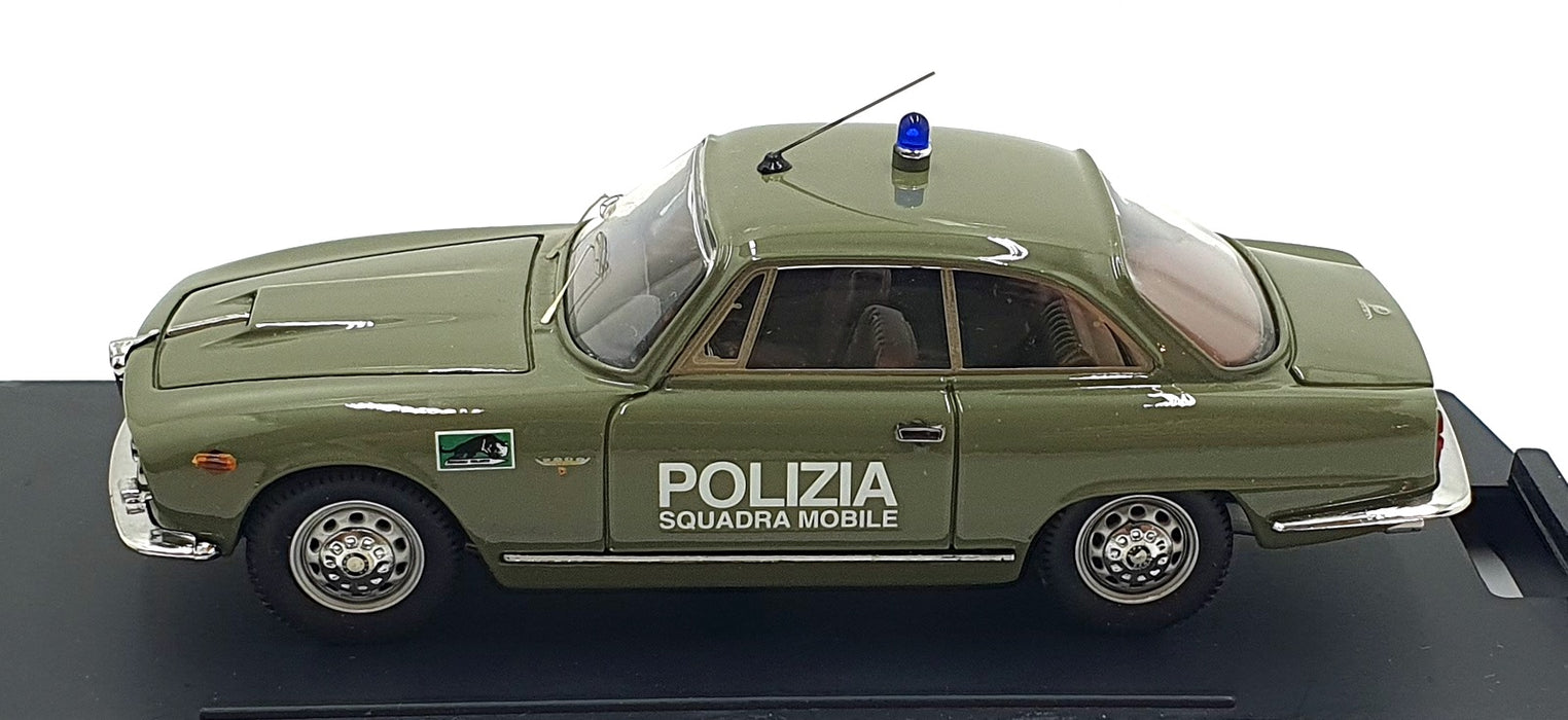 Bang 1/43 Scale 7259 - Alfa Romeo 2600 Sprint Polizia Squadra Mobile - Green