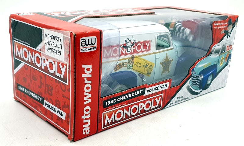 Autoworld 1/18 Scale AWSS129/06 - 1948 Chevrolet Police Van Monopoly 