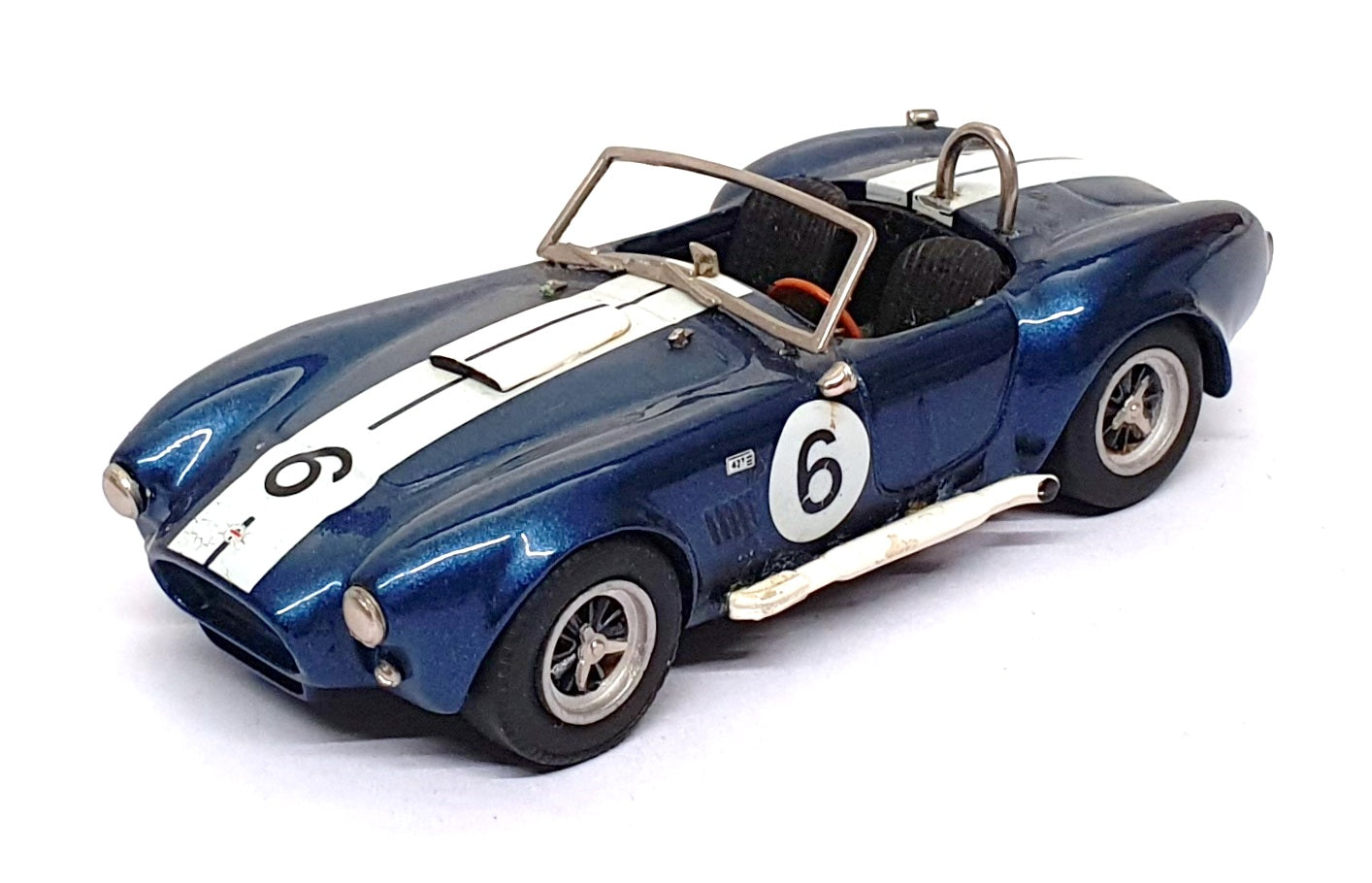 Classic Supercars 1/43 Scale 23126E - AC Cobra 427 Race Car #6 - Blue/White