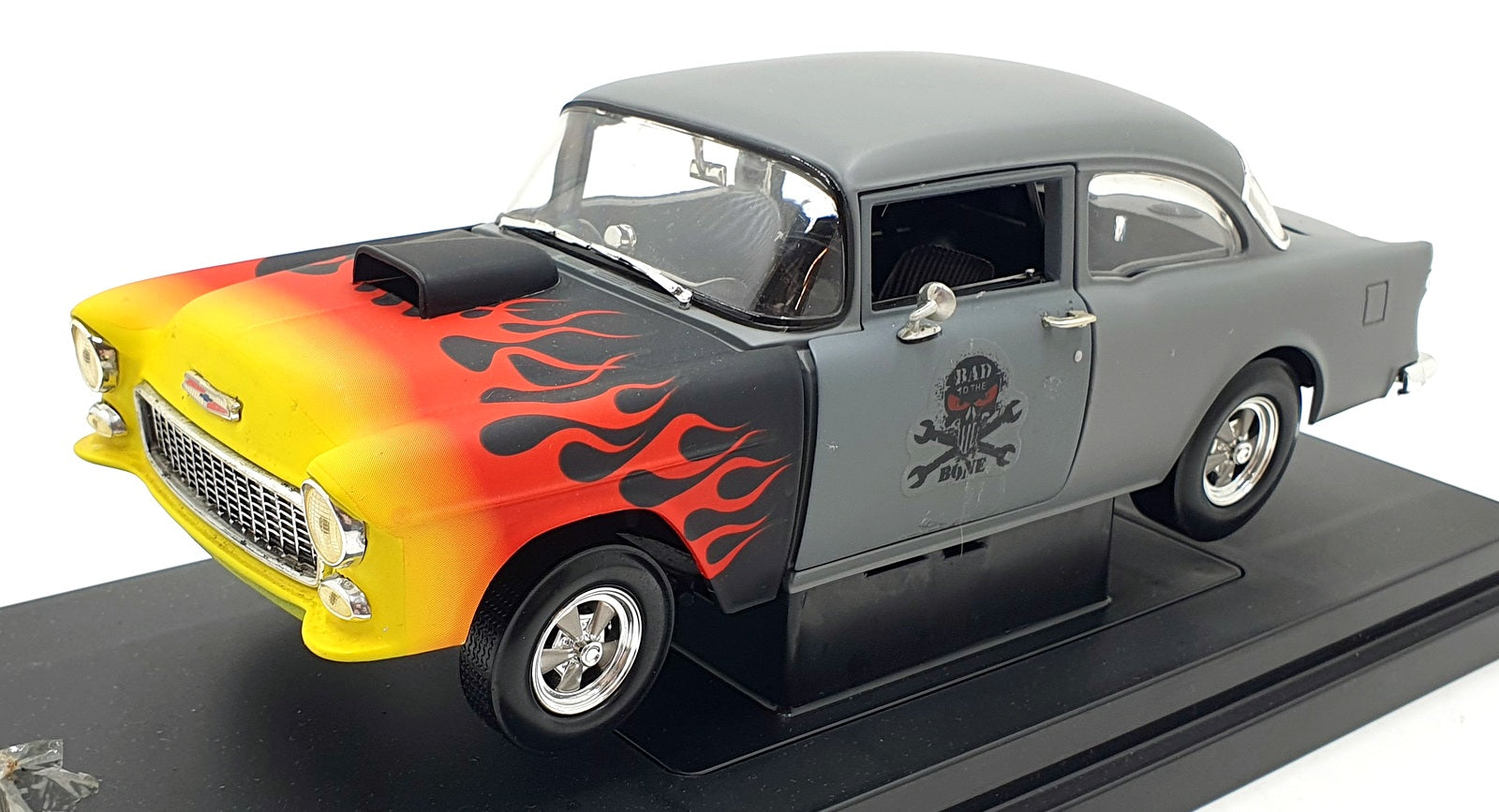 Ertl 1/18 Scale Diecast 36685 - 1955 Chevy Hot Rod - Grey/Flames