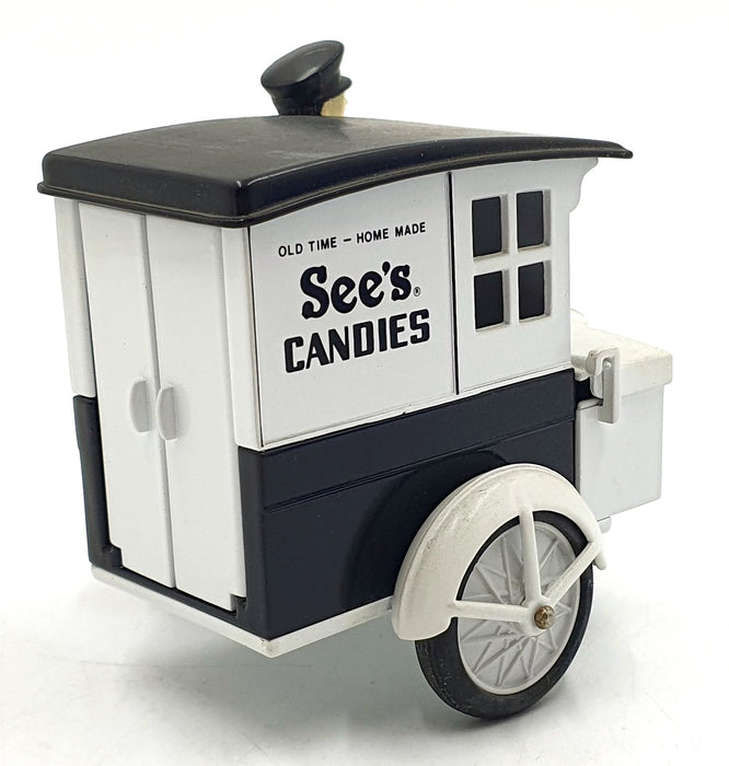 Ertl 16cms Long 746775 - See's Candies Motorcycle and Sidecar - White/Black