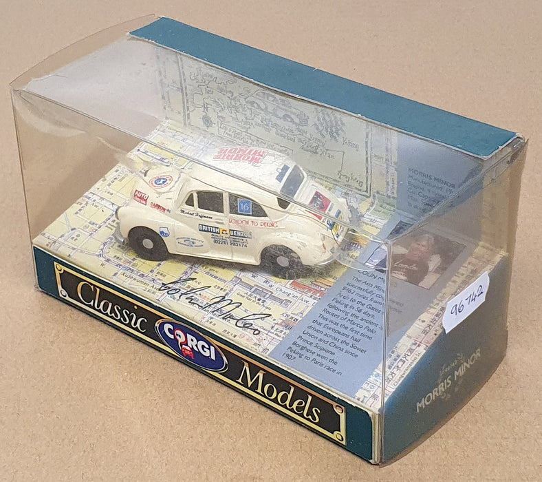 Corgi 1/43 Scale 96742 - Morris Minor London To Peking Moles/Hoffman - Ivory