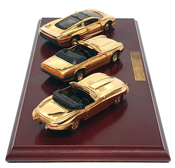 Maisto 1/38 Scale 3 Car Set 3JAGG - Jaguar E-Type XJS & XJ220 - 22ct Gold Plated