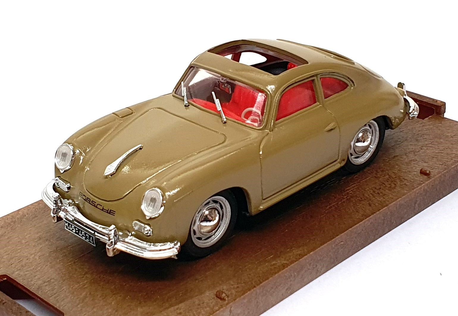 Brumm 1/43 Scale Diecast R121 - 1952 Porsche 352 Coupe - Olive/Red Int.