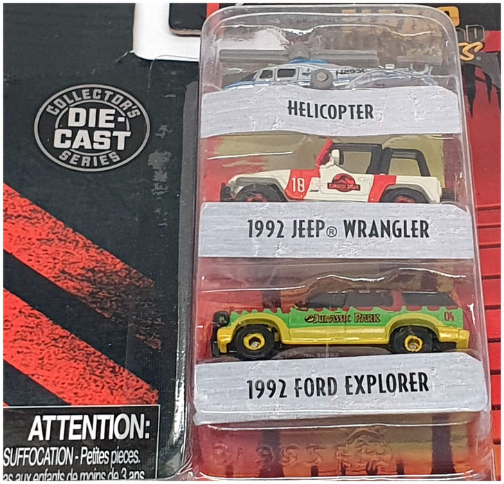 Jada Toys 31955 - Jurassic World 3 Piece Set - Helicopter, Jeep, Ford