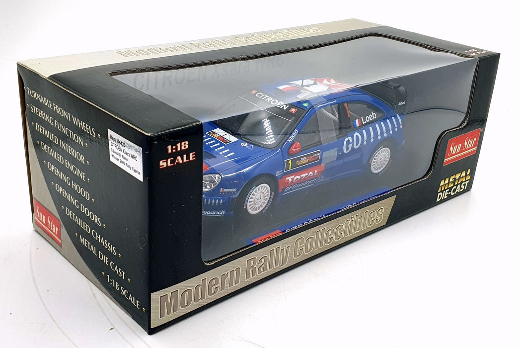 Sun Star 1/18 Scale 4423 - Citroen Xsara WRC 2006 Cyprus #1 S.Loeb