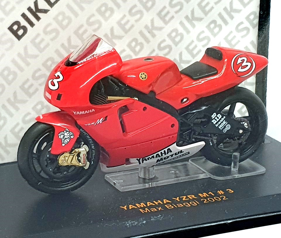 Ixo 1/24 Scale RAB033 - Yamaha YZR M1 Motorbike #3 Max Biaggi 2002