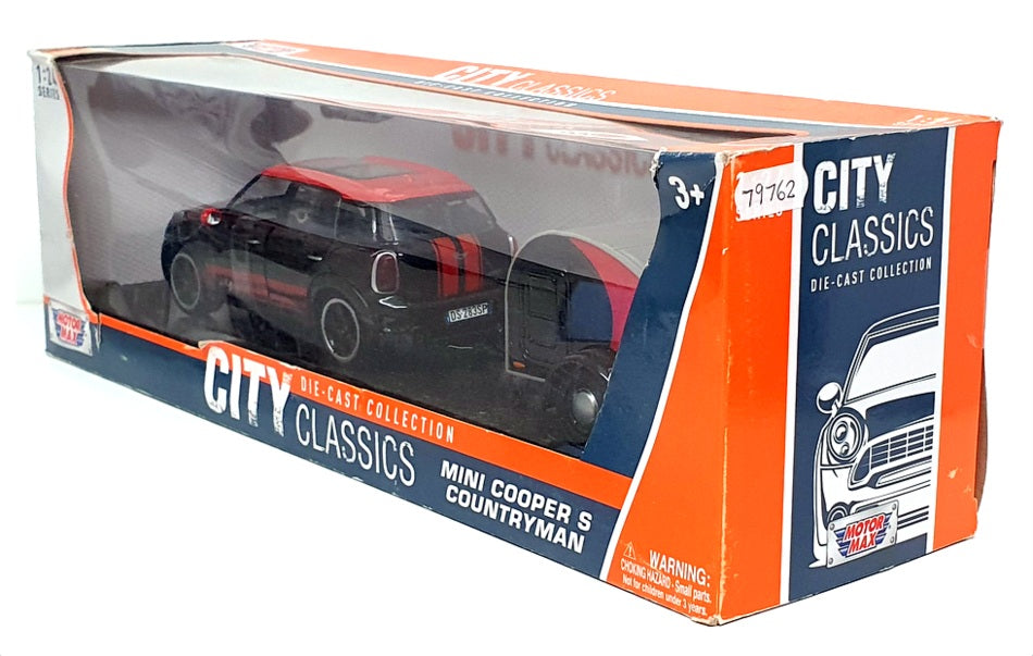 Motor Max 1/24 Scale 79762 - Mini Cooper S Countryman & Caravan - Black/Red