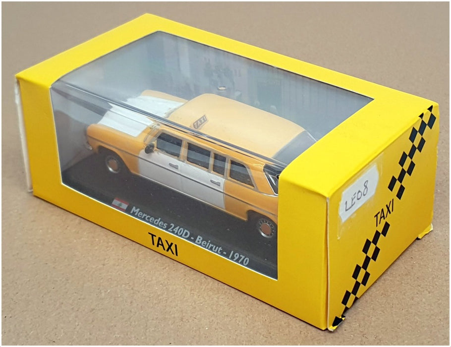 Leo Models 1/43 Scale LEO8 - Mercedes 240D Taxi Cab Beirut 1970 - Orange/White