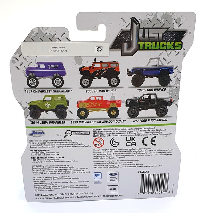 Jada Just Trucks 1/64 Scale 14020 - 2017 Ford F-150 Raptor - Black