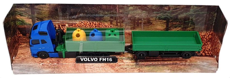 Maisto 11682 - Volvo FH16 Double Trailer With Load - Blue/Green