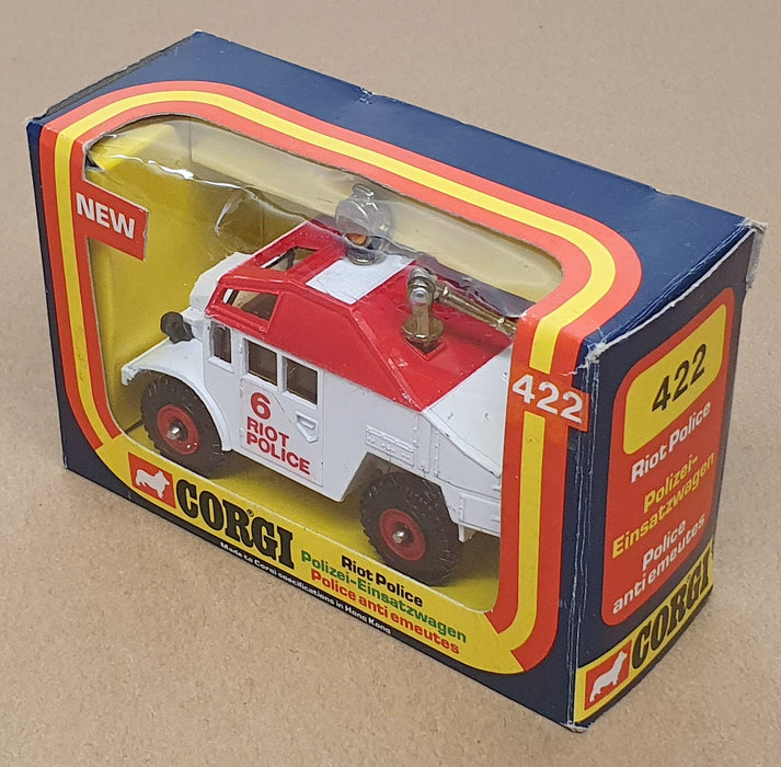 Corgi Appx 9cm Long Diecast 422 - Morris Quad Tractor Riot Police - White/Red