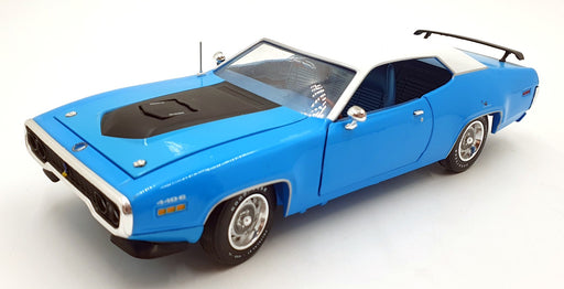 Auto World 1/18 Scale Diecast AMM1012/06 - 1971 Plymouth Roadrunner Blue/White