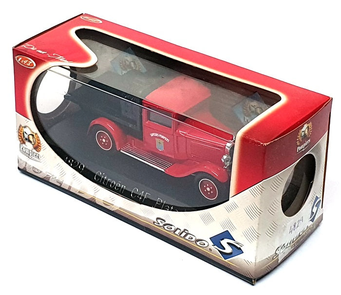 Solido 1/43 Scale 4829 - Citroen C4F Plateau Pompiers Fire Truck - Red