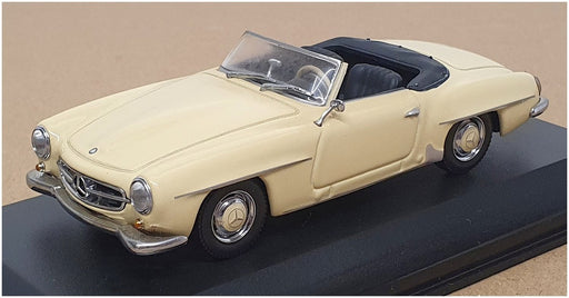 Minichamps 1/43 Scale 430033135 - 1955-62 Mercedes Benz 190 SL Cabrio - Ivory