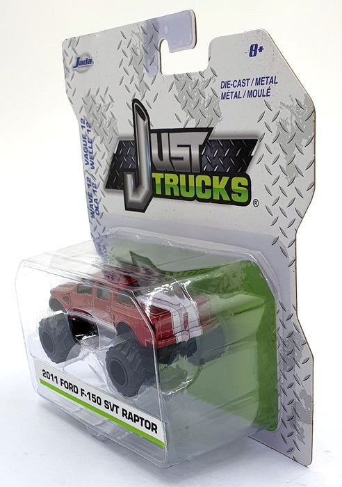 Jada Just Trucks 1/64 Scale 14020 2011 Ford F-150 SVT Raptor - Met. Red/ White