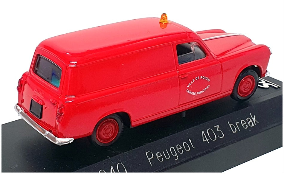 Solido 1/43 Scale 4840 - Peugeot 403 Break Fire Van - Red