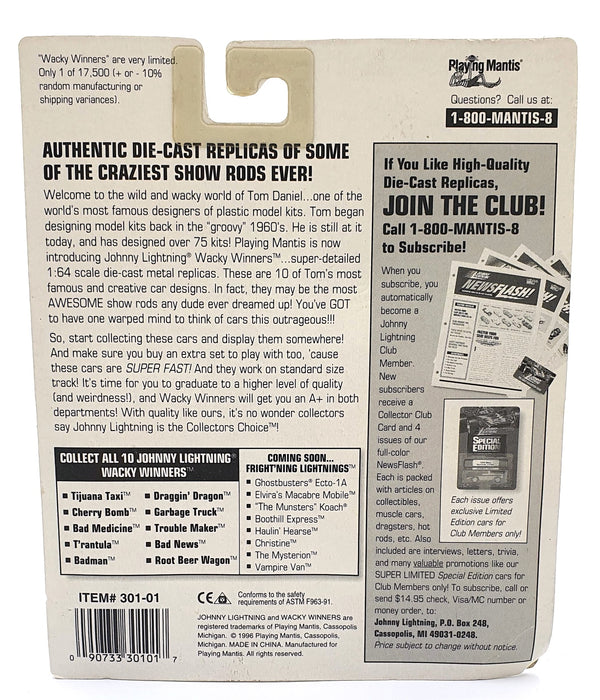 Johnny Lightning 1/64 Scale 301-01 - Wacky Winners Badman - Green